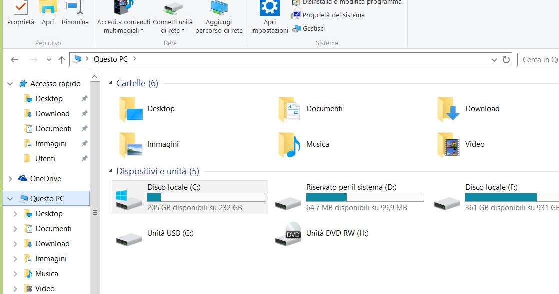Navigazione cartelle in Esplora File
